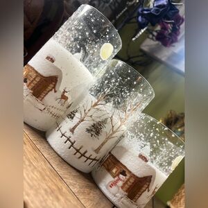 Textured Winter Flameless Candles